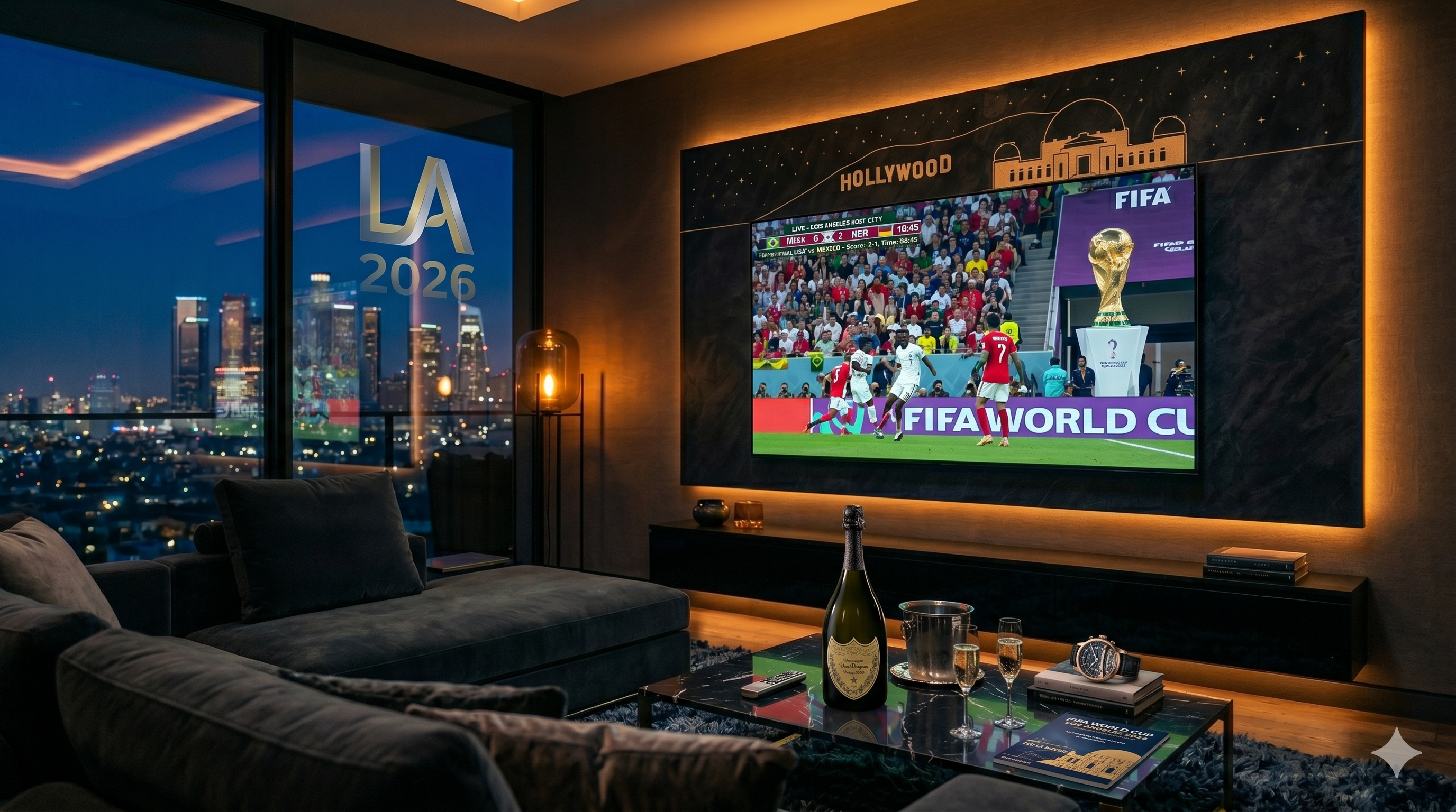 Luxury living room — FIFA executive housing Los Angeles